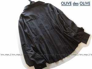 ●新品OLIVE des OLIVE 後ろプリーツボリューム袖ブラウス/GR/オリーブデオリーブ●