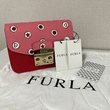 ★新品★定価58,300円★FURLA(フルラ)/Metropolis/メトロポリス/ショルダーバッグ/本革レザー/ピンク系/ロゴ柄/結婚式/パーティー_画像1