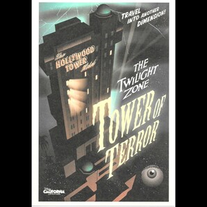 【新品未使用】トワイライトゾーン タワー・オブ・テラー アトラクション ポスター ポストカード カリフォルニアアドベンチャー ディズニー