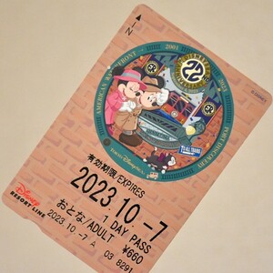 【送料無料】リゾートライン☆東京ディズニーシー 22周年☆使用済☆1DAY PASS★鉄道 フリーきっぷ 切符 エレクトリックレールウェイ TDS