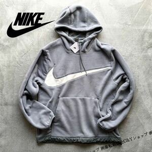 2XLサイズ 新品 NIKE 保温 フリース プルオーバー パーカー クラブ フーディー フーディ ビッグスウッシュ ボア グレー 白 秋冬 3L XXL 897