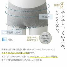 【送料無料】【定価2640円】犬印 オーガニックコットン マタニティ ショーツ M〜Lサイズ ブルー 4枚セット_画像7