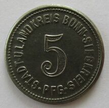 ドイツ ボン 5ペニヒ 1918年 鉄貨 硬貨 ノートゲルト_画像4