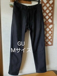 ★GUジーユー デニムルックイージーパンツ ストレッチジーンズ M ブラック★