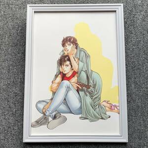 ■ 北条司『CITY HUNTER 1991 A』A4サイズ 額入り 貴重イラスト 印刷物 ポスター風デザイン 額装品 アートフレーム インテリア