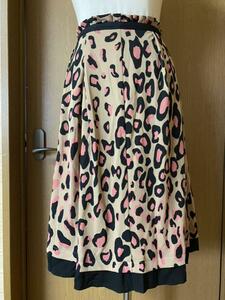 ◇日本製 SONIA RYKIELソニアリキエルレオパード豹ヒョウ柄スカート 36サイズ◇