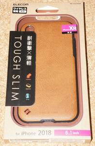 * new goods *ELECOM iPhone XR TOUGH SLIM Impact-proof × light light leather style Brown 