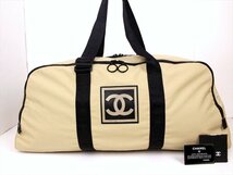 CHANEL【シャネル】ボストンバッグ☆シャネルスポーツ☆ベージュ☆旅行かばん☆ナイロン☆大容量☆ココマーク☆レディース_画像1