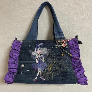 ロラライハリス　ハンドメイド　デニムリメイク　ハンドバッグ　ショルダーバッグ