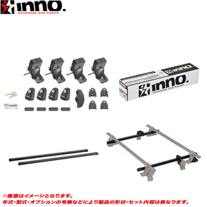 訳あり INNO キャリア車種別セット ミラ/アヴィ L250/L260 H14.12～H19.12 3ドア ルーフレール無し車用 INSUT + INB117 + INJK + K281 ht