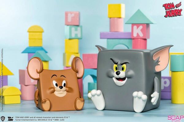 『四角トム＆三角ジェリー』トムとジェリー　TOM AND JERRYアクションフィギュア　ヘンテコスタイル　ソープスタジオ 送料込み　正規品