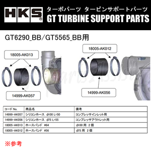 HKS GTタービン サポートパーツ GT6290_BB/GT5565_BB用 シリコンホース BK φ100 L=50 14999-AK057