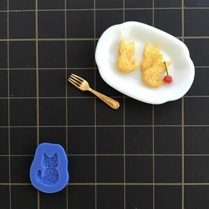 猫ちゃんクッキー型　シリコンモールド　ミニチュアフード