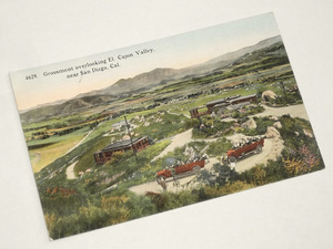 戦前 絵葉書 アメリカ グロスモント 谷の風景 エルカホン カリフォルニア サンディエゴ Grossmont El. Cajon Valley California 自動車