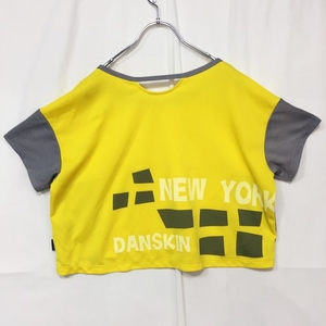 ◆お洒落な逸品◆DANSKIN/ダンスキン ヨガ フィットネス カットソー シャツ トレーニングウエア イエロー グレー M レディース K17 ｃ5118