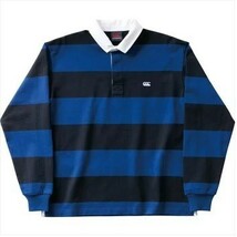 3L【永遠の定番】定価1万円★新品 CANTERBURY 4INCH STRIPE RUGBY JERSEY カンタベリー ラグビー ボーダー ラガーシャツ ブルー　ブラック_画像1