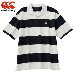 L 定価1万円★新品 CANTERBURY 4INCH STRIPE RUGBY JERSEY カンタベリー ラグビー ボーダー 半袖 4インチ ラガーシャツ ホワイト　ブラック