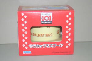 ディズニー 101匹わんちゃん テーブルウェア 陶器製 マグカップ & スプーン 黄色 ダルメシアン セガ 1999年 日本製