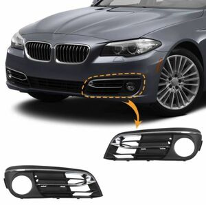 【送料無料】フロンドバンパー フォブランプカバー 交換タイプ ブラック＆メッキ BMW 5シリーズ F10 F11 2014-2016 セダン