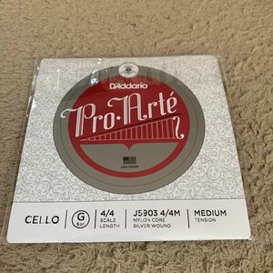 510t2403☆ D'Addario ダダリオ チェロ弦 J5903 4/4M ProArte Cello Strings/G-silver 【国内正規品】