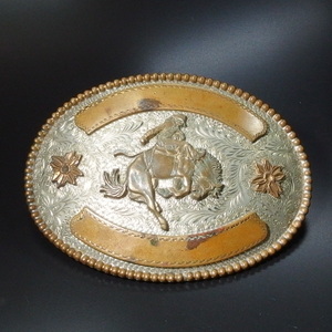  belt buckle only men's horse motif kau Boy hand made 