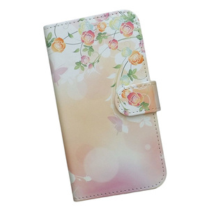 iPhone15 Pro　スマホケース 手帳型 プリントケース バラ 蝶 花 シルエット キラキラ 薔薇