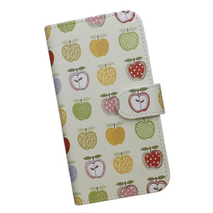 iPhone15 Pro　スマホケース 手帳型 プリントケース リンゴ フルーツ アップル ハート パターン画