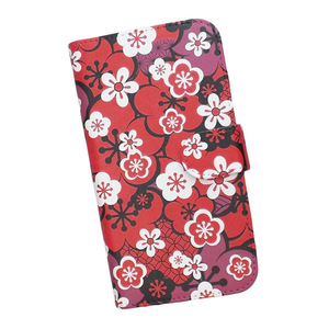 iPhone15 Plus　スマホケース 手帳型 プリントケース 和柄 花柄 梅 青海波 麻の葉 七宝