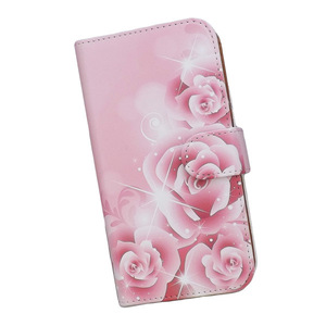 Galaxy A52 5G SC-53B　スマホケース 手帳型 プリントケース ローズ 薔薇 花柄 キラキラ