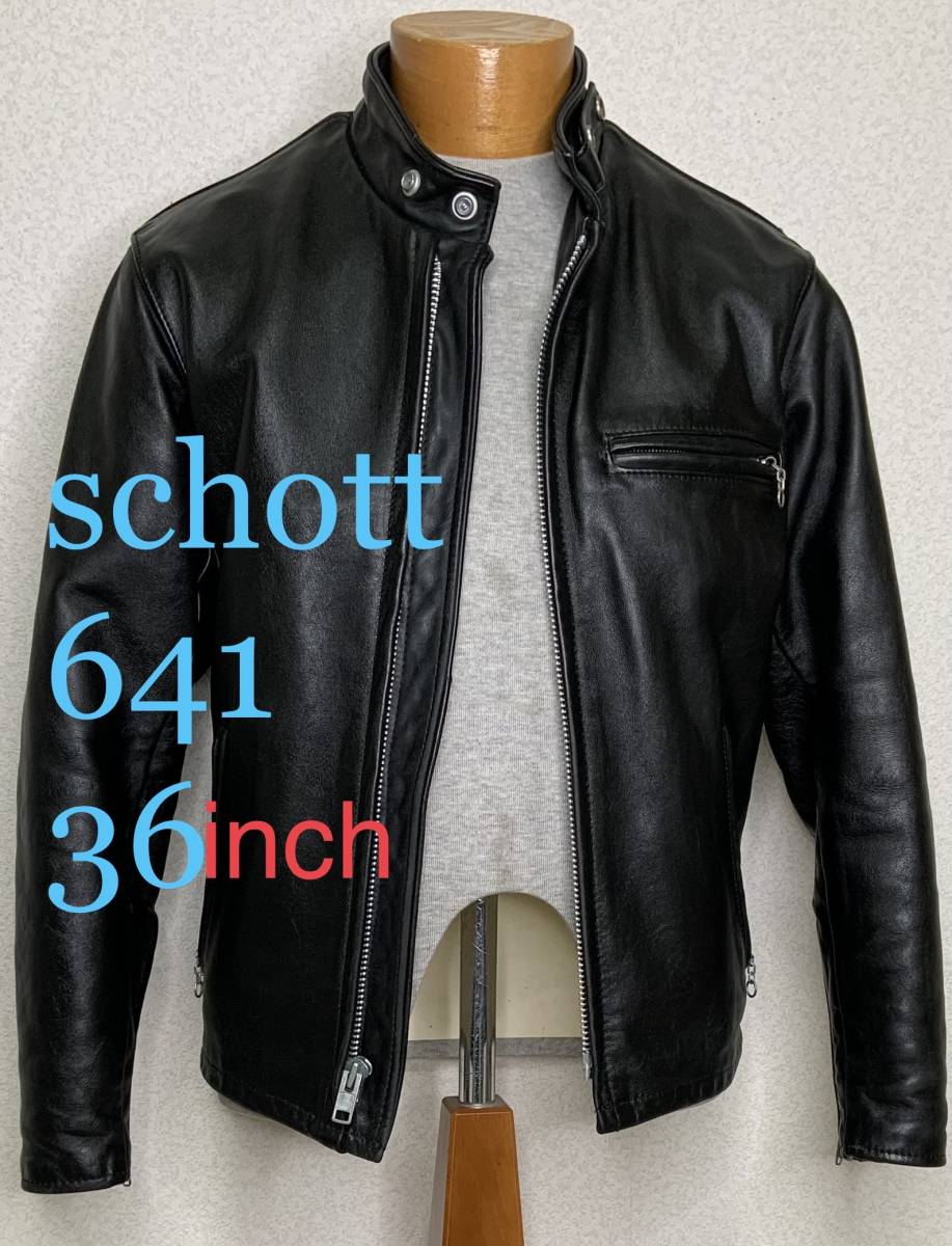 ②schott 米国製【38】652 シングルライダース ショット 牛革ジャン