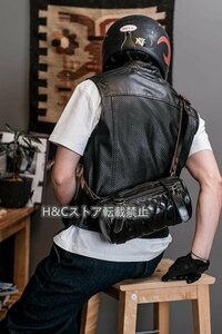 黒 ハンドメイド ヴィンテージ ライダース 馬革ホースハイド 2way アメリカン ロコモティブ 本革 ワンショルダーバッグ