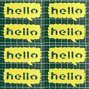 （924C）ふきだし　hello★カット