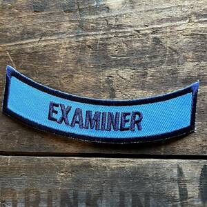 【USA vintage】ワッペン　EXAMINER ロゴ　刺繍ワッペン　シンプル　アメリカ　ビンテージ　パッチ