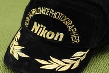 未使用新品 レア NIKON ニコン FOR WORLDWIDE PHOTOGRAPHER フォトグラファー 帽子 キャップ 帽子 ブラック 刺繍ゴールド 管理No3Gm_画像4