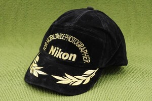 未使用新品 レア NIKON ニコン FOR WORLDWIDE PHOTOGRAPHER フォトグラファー 帽子 キャップ 帽子 ブラック 刺繍ゴールド 管理No3Gm