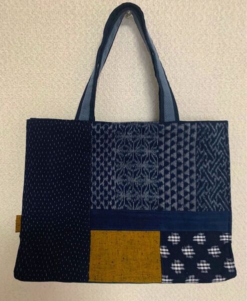 ハンドメイド バッグ 久留米絣
