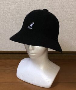 美品 KANGOL Bermuda Casual 0397BC L カンゴール バミューダ カジュアル メトロハット バケットハット ベルハット ブラック 黒 男女兼用