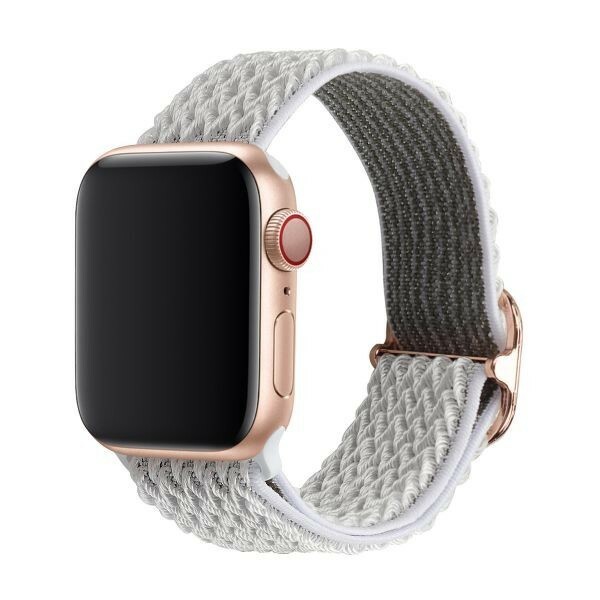 38/40/41mm 貝ホワイト Apple Watch用 バンド　ナイロン製弾性 アップルウォッチ SE/8/7/6/5/4/3/2/1に対応