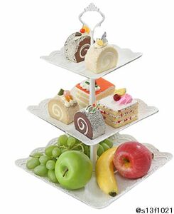 【送料無料】3層プラスチックケーキスタンド　アフタヌーンティー