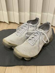 NIKE VAPOR MAX FLYKNIT ローカットスニーカー ランニングシューズ 28㎝ ナイキ ヴェイパーマックスフライニット グレー×ホワイト