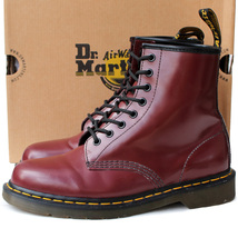 代え紐付き★Dr.MARTENS ドクターマーチン★8ホールブーツ UK8＝27 チェリーレッド 8 EYE BOOT 10072 i-489_画像1