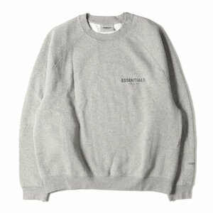 新品 FEAR OF GOD フィアオブゴッド ESSENNTIALS 20AW リフレクターロゴ クルーネック スウェット Crewneck ヘザーオートミール L