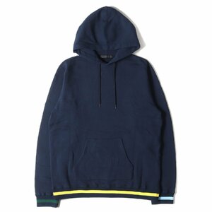 SOPHNET ソフネット パーカー サイズ:XL 20AW リブライン スウェット パーカー LINE RIBBED HOODIE ネイビー イエロー 紺黄 フーディー