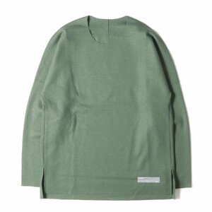 ATTACHMENT Attachment cut and sewn size :1 20AW hard melt n smooth crew neck do Le Mans cut and sewn sage green made in Japan 