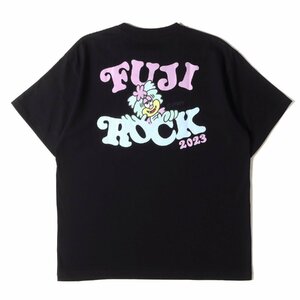 VERDY ヴェルディ Tシャツ サイズ:XL 23SS FUJI ROCK FESTIVAL フジロック キャラクター ロゴ クルーネック 半袖 Tシャツ ブラック フェス