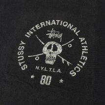 STUSSY ステューシー Tシャツ サイズ:M 90s OLD STUSSY オールドステューシー 紺タグ スカル プリント Tシャツ ブラック 90年代 古着_画像4