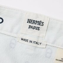 HERMES エルメス スカート ミニスカート サイズ:38(M) ホワイト 白 シェーヌダンクル プリント 23春夏 ホワイト ネイビー イタリア製_画像4