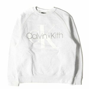 KITH NYC Kiss New York City sweat size :M 20AW Calvin Klein collaboration Logo sweatshirt Crewneck light Heather gray 