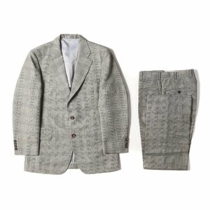 BURBERRY Burberry Glenn check tailored jacket & slacks setup suit Old Vintage white gray 