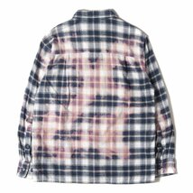 DESCENDANT ディセンダント シャツ サイズ:1 19SS ブリーチ加工 チェック フランネル 長袖 シャツ MOSS CHECK LS SHIRT ネイビー ホワイト_画像2